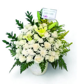 bunga meja mawar mix lily